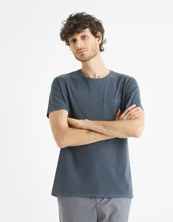 Celio Celio Cotton T-Shirt Bewash with Pocket - Men's
