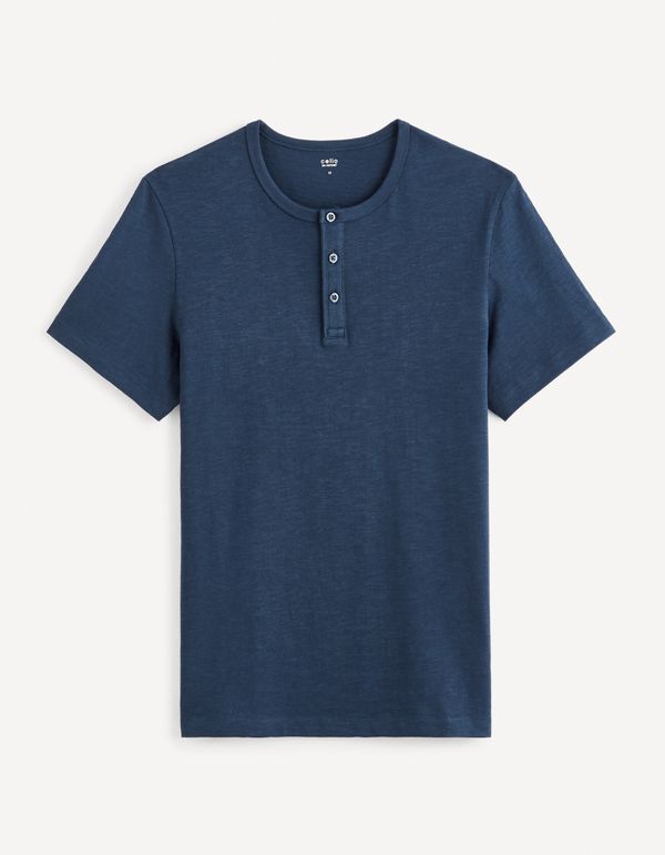 Celio Celio Henley Genperle T-Shirt - Men's