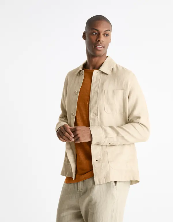 Celio Celio Linen Outshirt Baston - Men's