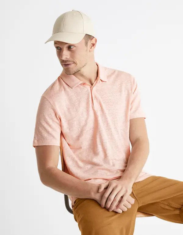 Celio Celio Linen Polo Shirt Bepolin - Mens