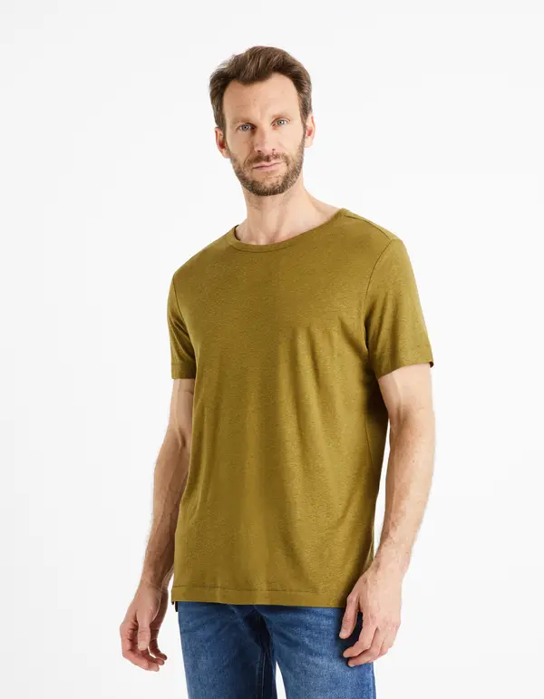 Celio Celio Linen T-shirt Delinja - Men's