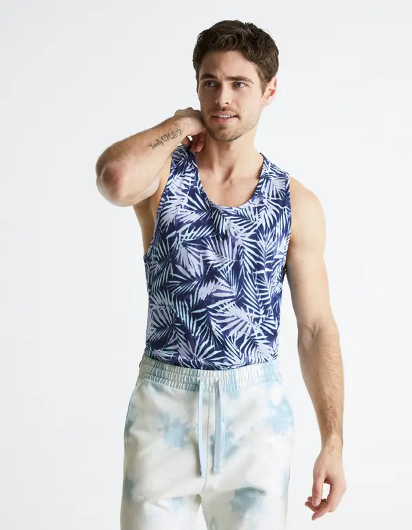 Celio Celio Patterned Tank Top Bevild - Men's