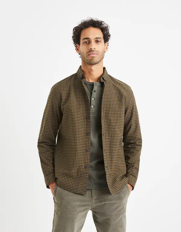 Celio Celio Plaid Shirt 100% Cotton - Mens