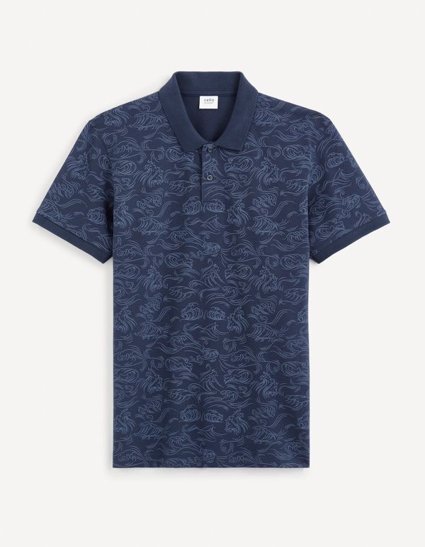 Celio Celio Polo Pique Gevague T-Shirt - Mens