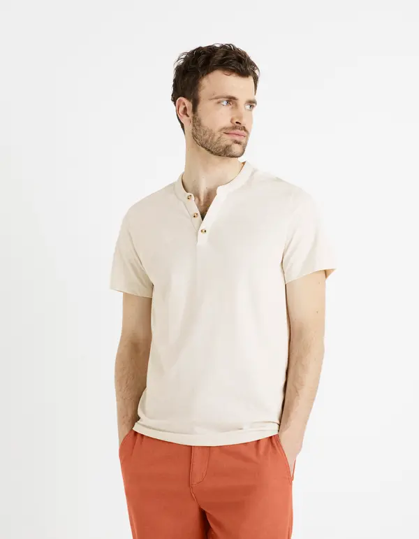 Celio Celio T-shirt with buttons Cegeti - Men's