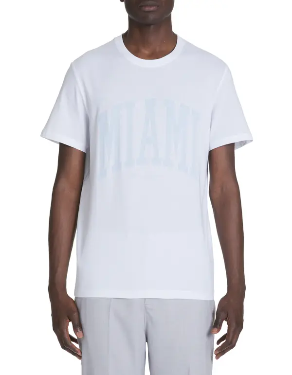 Celio Celio White Jeville Patterned Sae T-Shirt - Men's