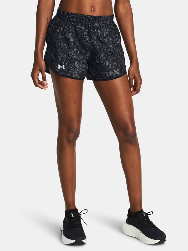 Under Armour Černé dámské vzorované kraťasy Under Armour UA Fly By 3'' Printed Shorts-BLK