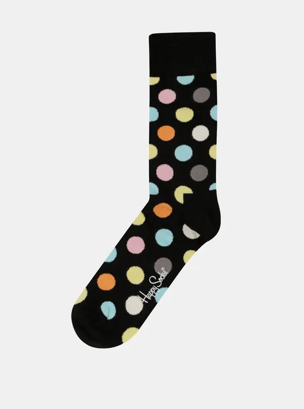 Happy Socks Černé ponožky s barevnými puntíky Happy Socks Big Dots