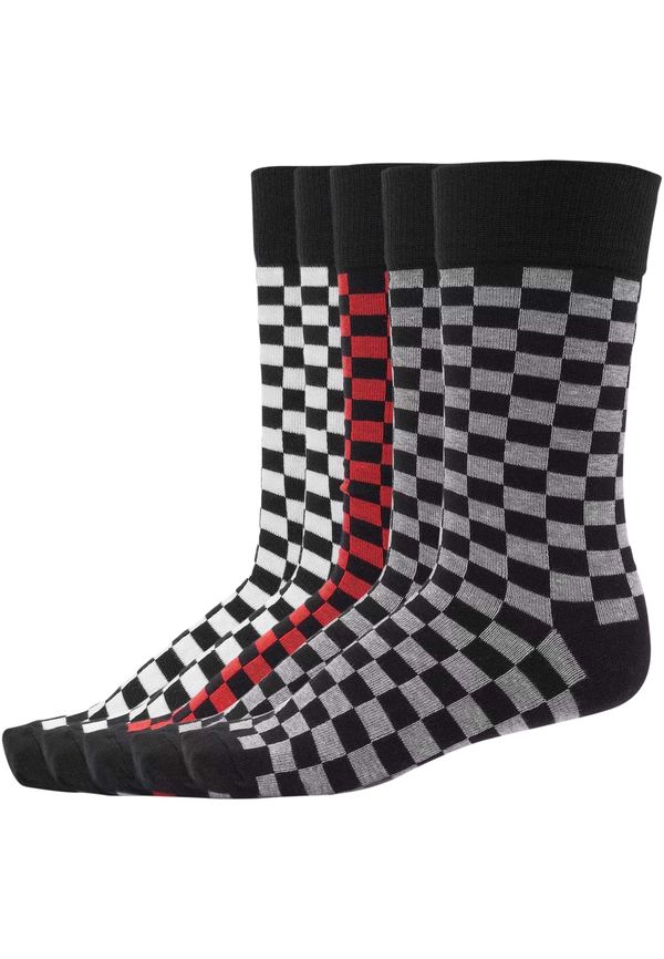 Urban Classics Check Socks 5-Pack blk/h.grey/wht