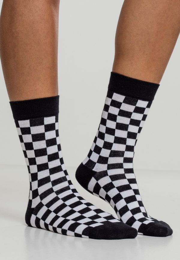 Urban Classics Accessoires Checker Socks 2-Pack black/white