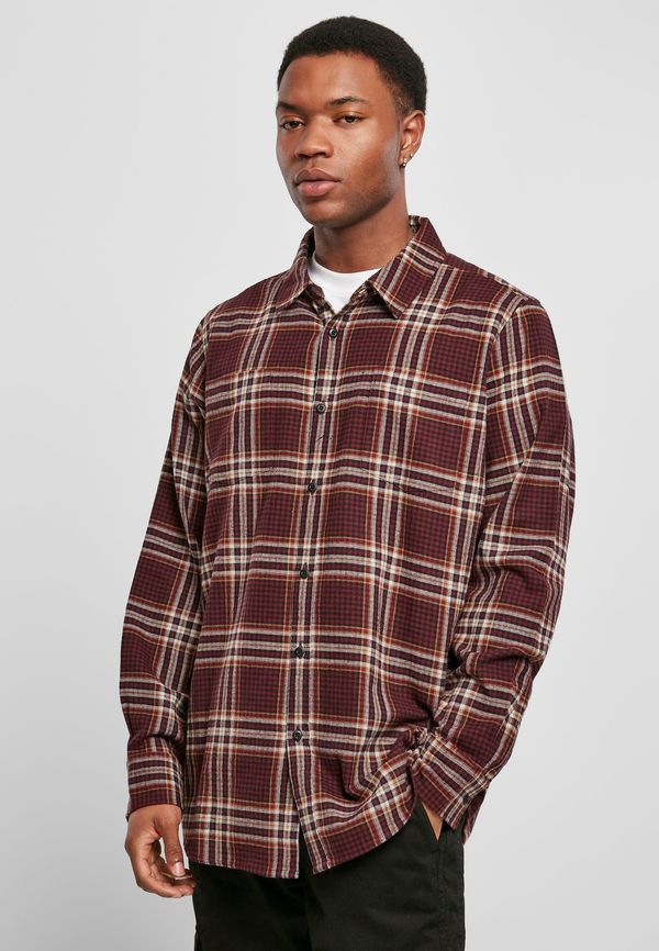 Urban Classics Checkered shirt Campus cherry/honey