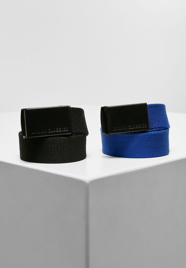 Urban Classics Kids Children's canvas belt 2 pieces black+blue