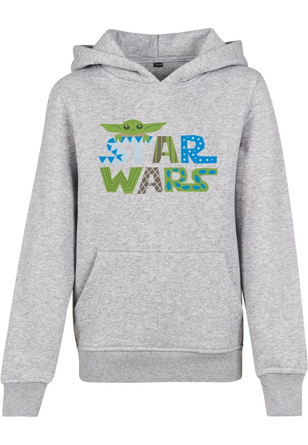 MT Kids Children's colorful Star Wars logo with hood heather gray