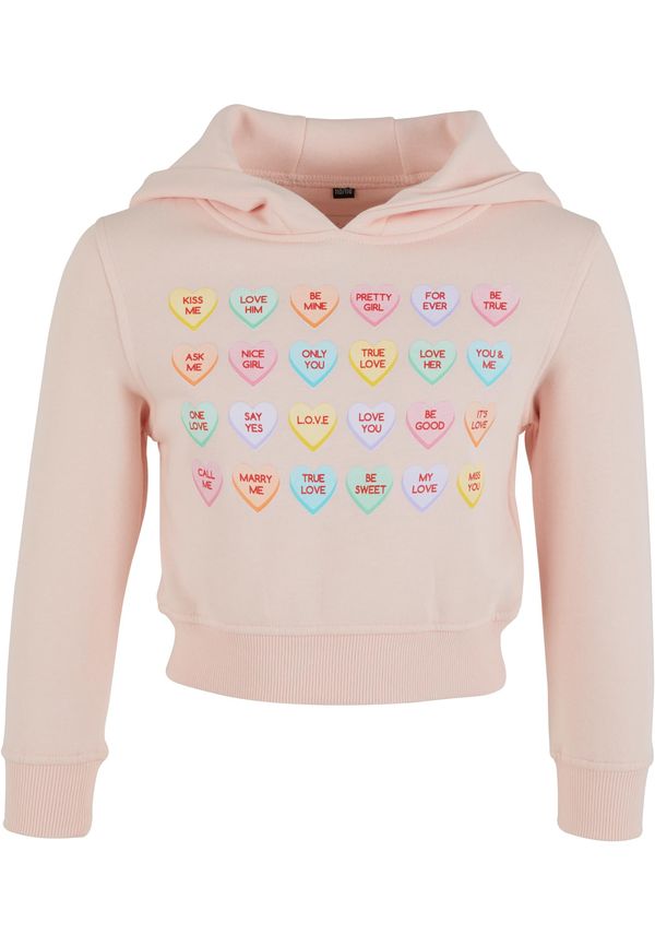 Mister Tee Children's cropped sweatshirt Sweet Heart Candy pink