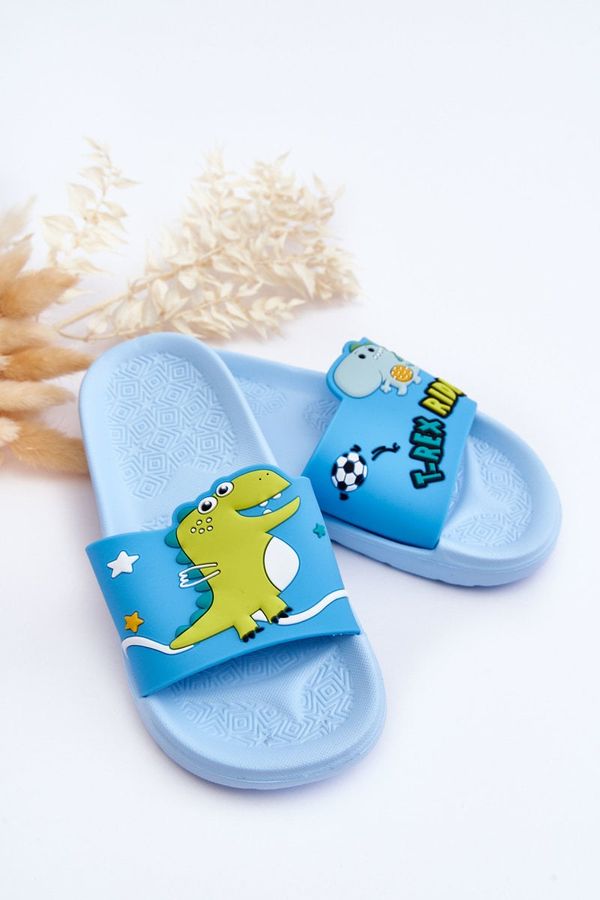 Kesi Children's Dinosaur T-Rex Slides Blue Bernis