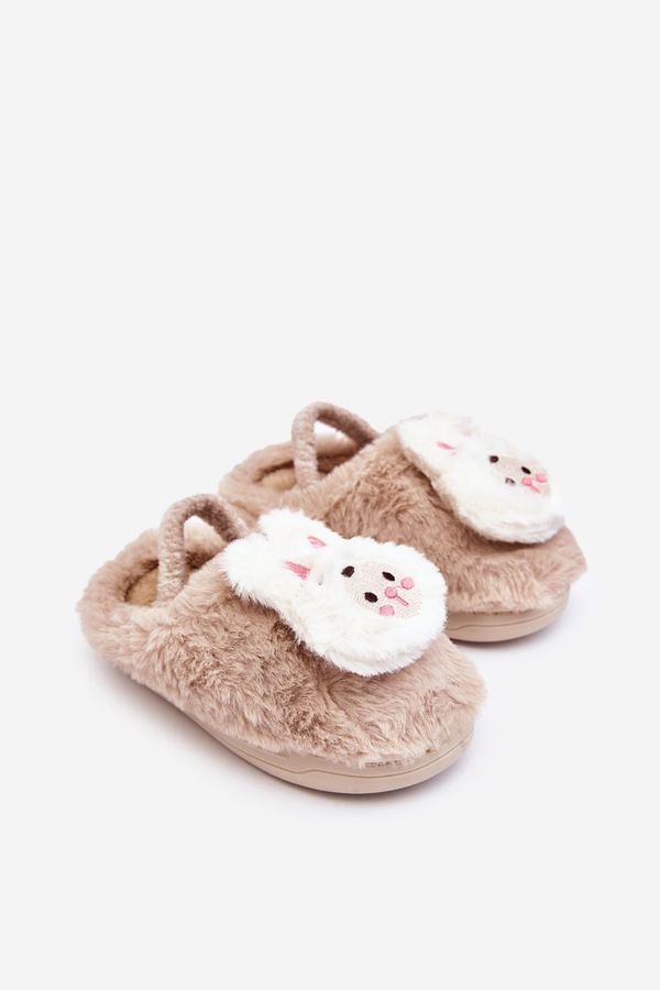 Kesi Children's Furry Slippers Bunny Beige Dicera