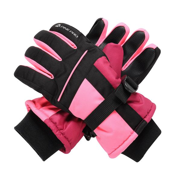 ALPINE PRO Children's gloves with membrane PTX gloves ALPINE PRO LORDO 2 neon knockout pink