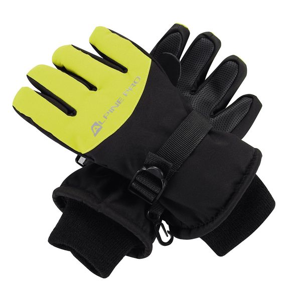 ALPINE PRO Children's gloves with ptx membrane ALPINE PRO LORDO sulphur spring