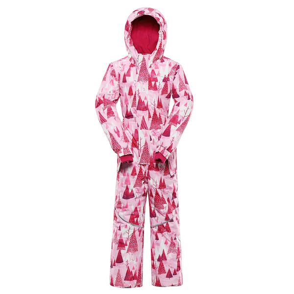 ALPINE PRO Children's jumpsuit with ptx snow membrane ALPINE PRO KIREMO neon knockout pink variant pa