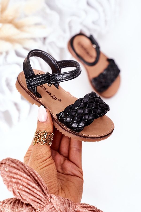 Kesi Children's knitted sandals black bailly