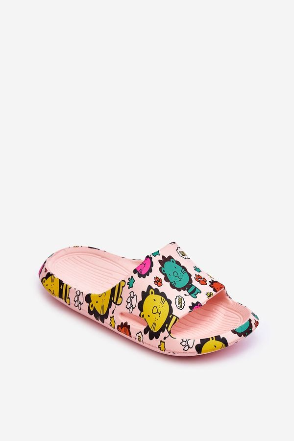 Kesi Children's lightweight foam slippers Lion Pink Esther theme