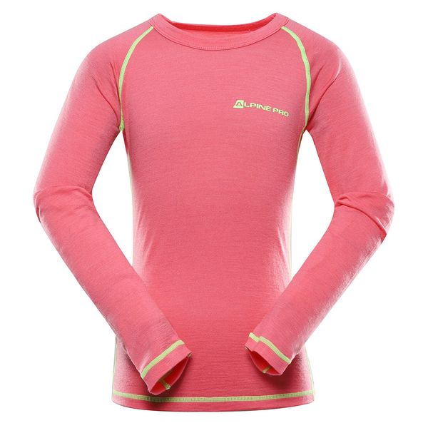 ALPINE PRO Children's merino wool T-shirt ALPINE PRO MERENO camellia rose