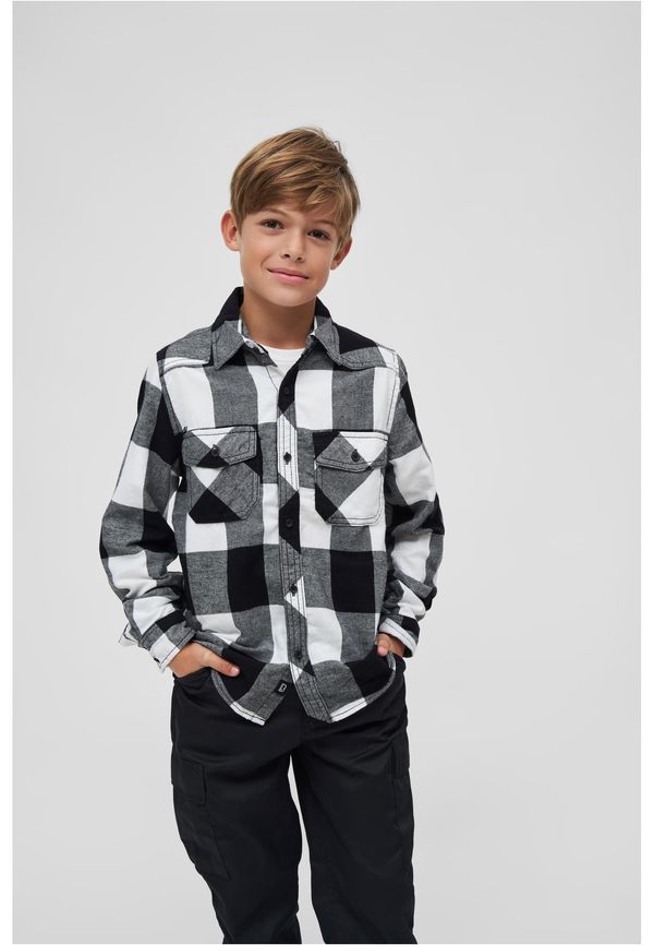 Brandit Children's plaid shirt white/black