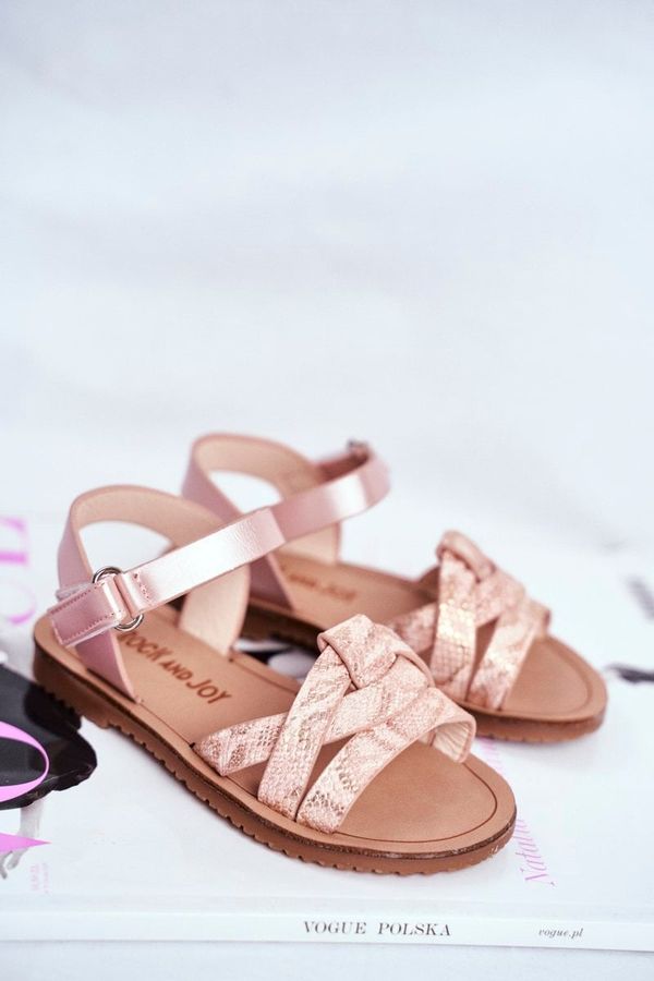 Kesi Children's Sandals for Girls pattern Snake Pink Lilo
