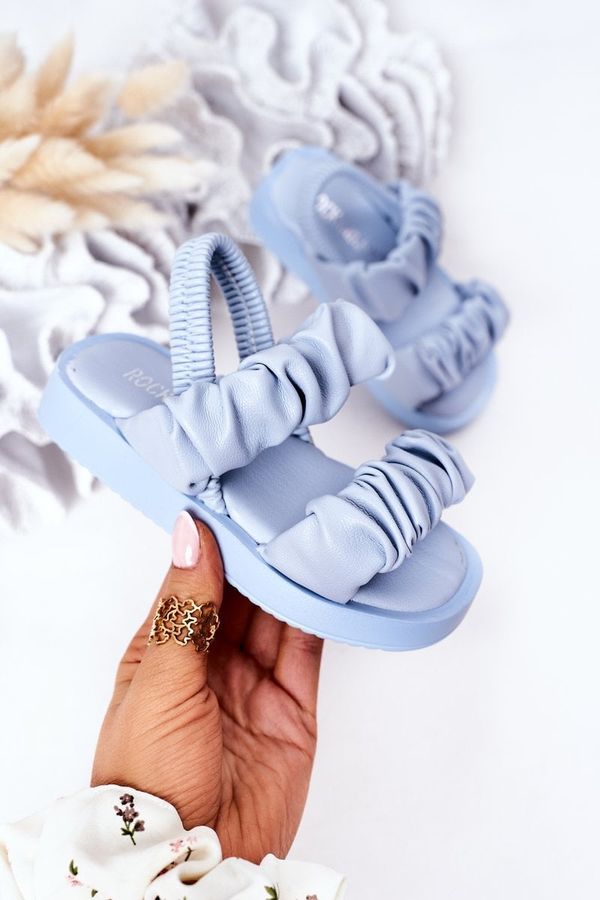Kesi Children's sandals with drawstring blue sweetness