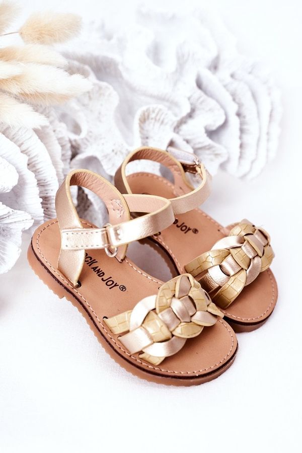 Kesi Children's sandals with snake pattern gold baxlee