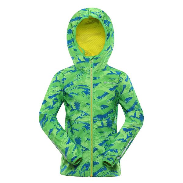 ALPINE PRO Children's softshell jacket with membrane ALPINE PRO LANCO neon green