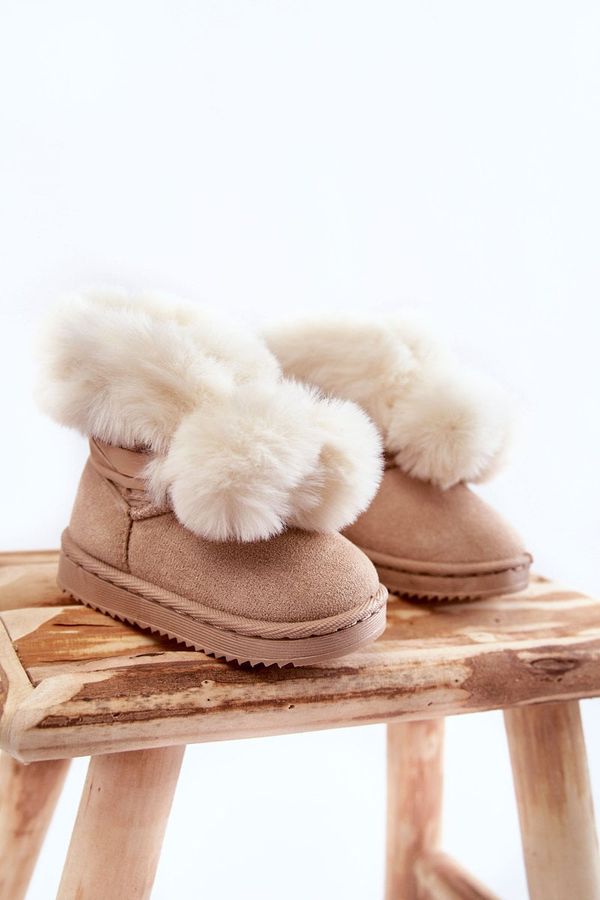 Kesi Children's youth warm snow boots Light beige Roofy