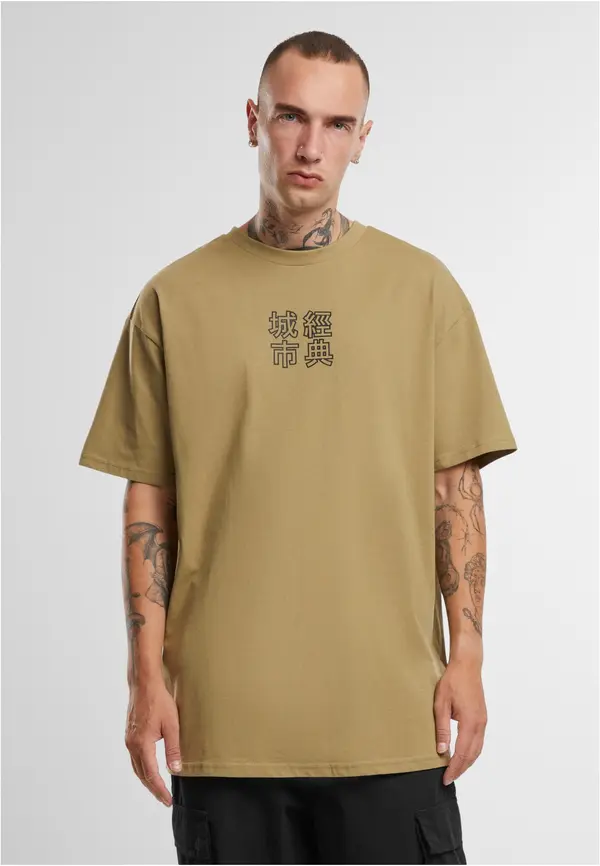 Urban Classics Chinese T-shirt symbol khaki/black