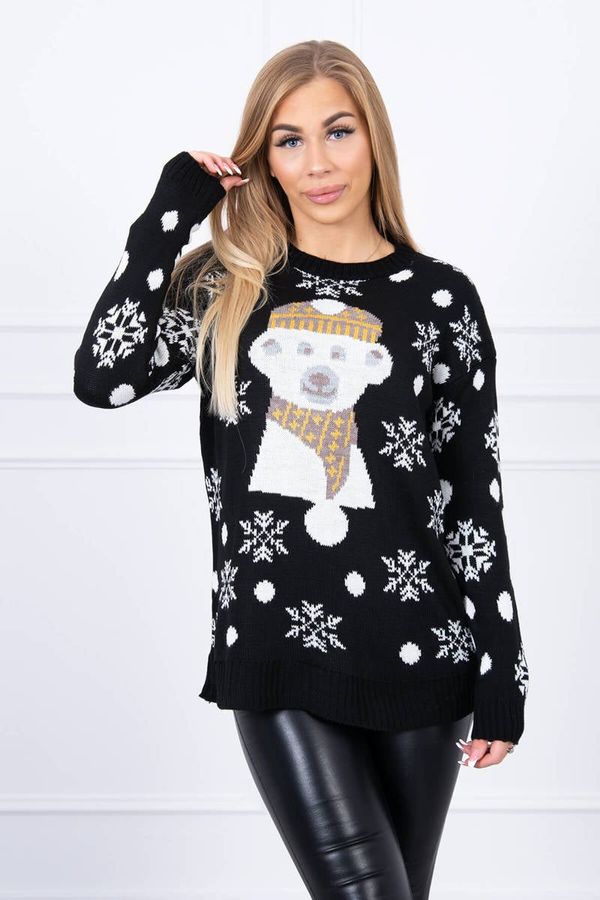 Kesi Christmas sweater with bear black