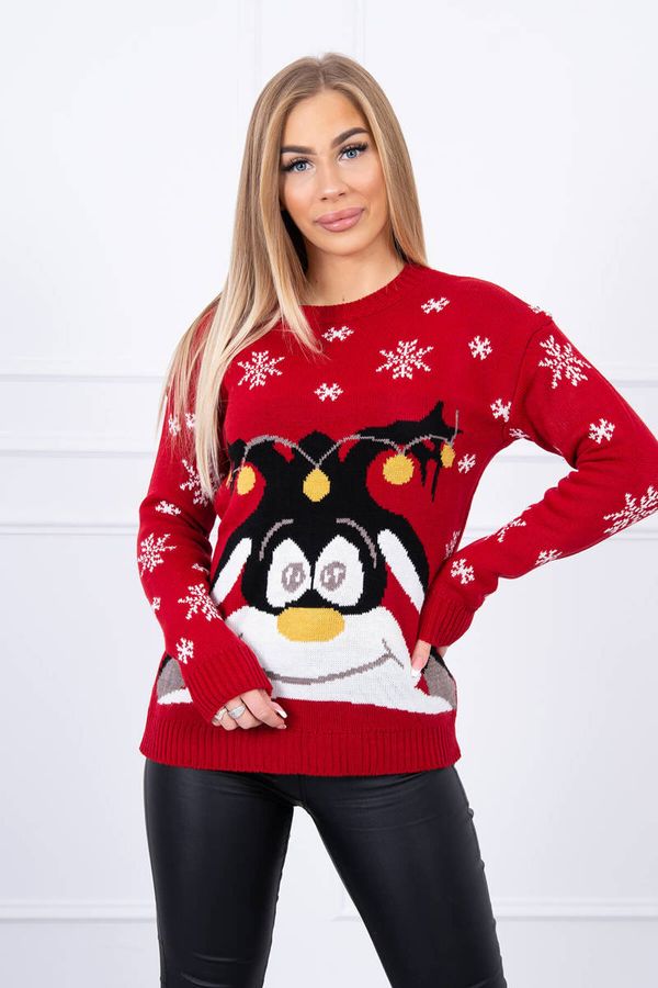 Kesi Christmas sweater with reindeer red