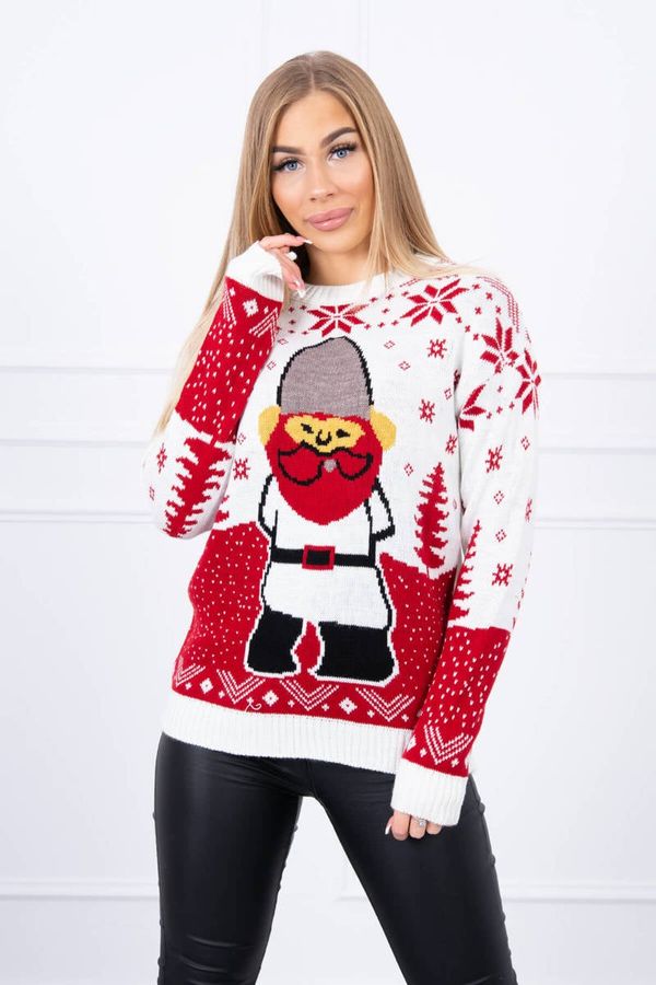 Kesi Christmas sweater with Santa Claus ecru