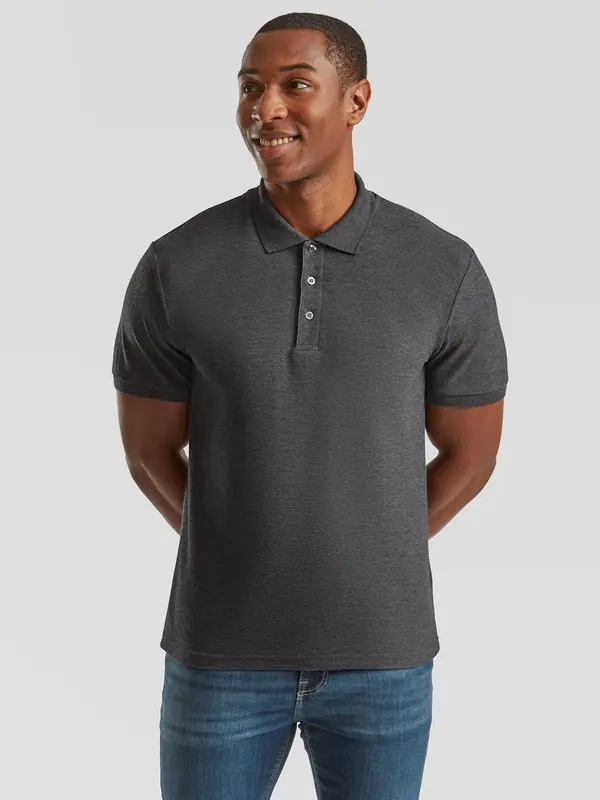 Fruit of the Loom Ciemno szara koszulka męska polo Tailored Fit Friut of the Loom