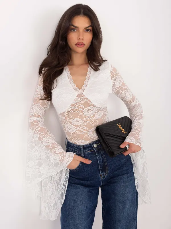 Factory Price Čipkasta bluza z dolgimi rokavi