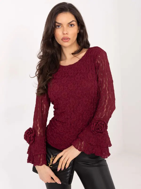 Italy Moda Čipkasta bluza z volančki