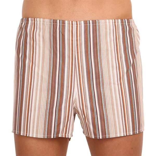 Foltýn Classic men's boxer shorts Foltýn brown with extra oversized stripes