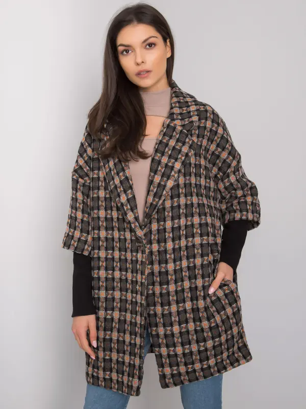 RUE PARIS Coat-CHA-PL-0466.05X-grey-black
