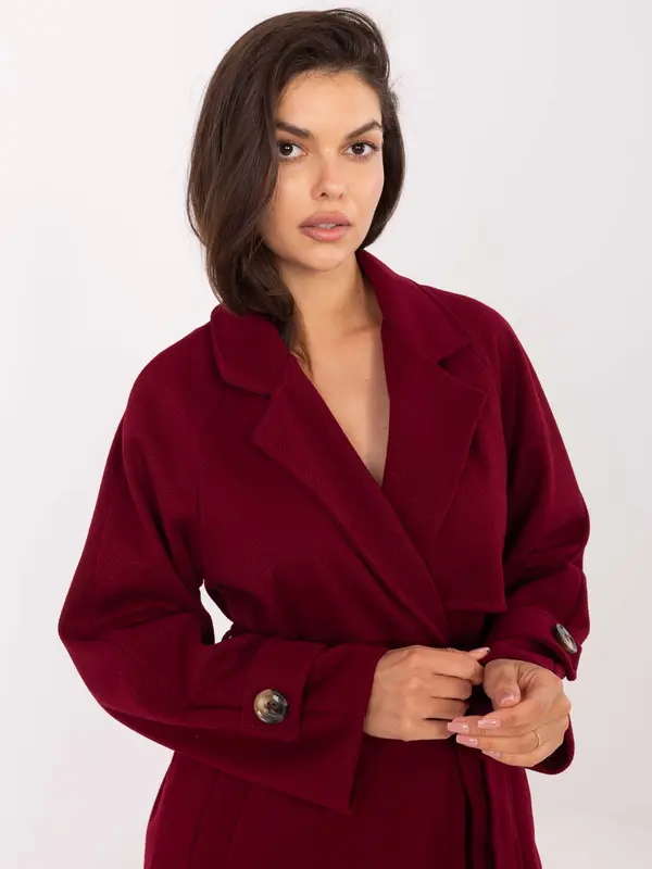 RUE PARIS Coat-IT-EN-A9589.58-burgundy