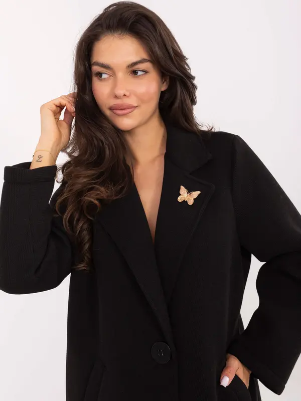 RUE PARIS Coat-IT-PL-FL8153.60-black