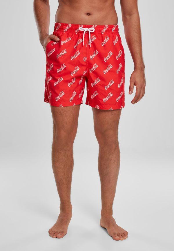 Merchcode Coca Cola Logo AOP Swimshorts red