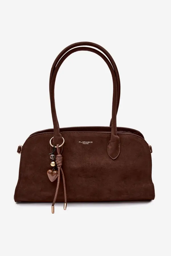 FLORA & CO Čokoladna torbica Flora&amp;Co Violette Eco Suede