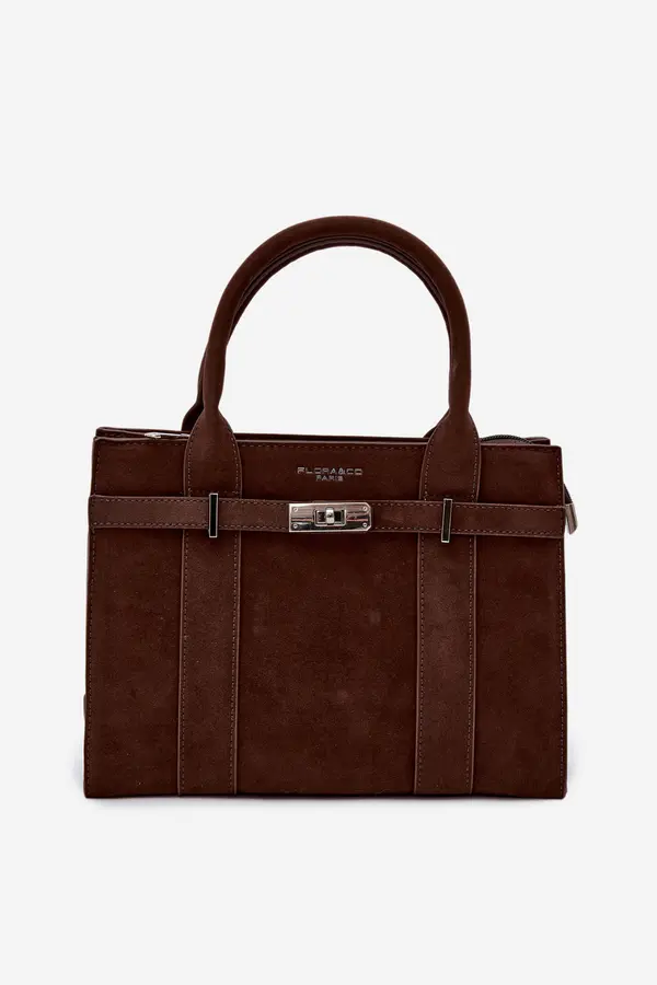 FLORA & CO Čokoladno modra torbica Flora&amp;Co iz eko semiša