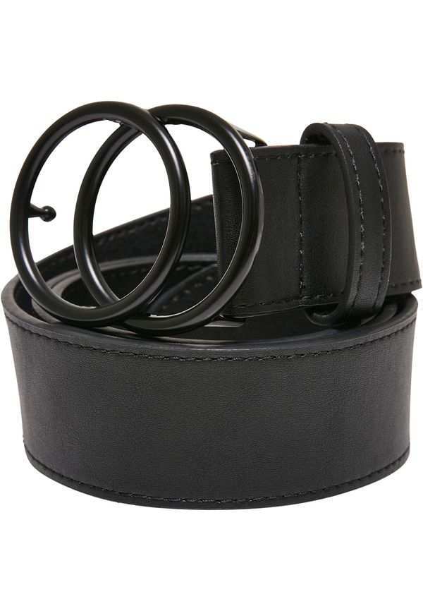 Urban Classics Coloured belt with ring buckle, black