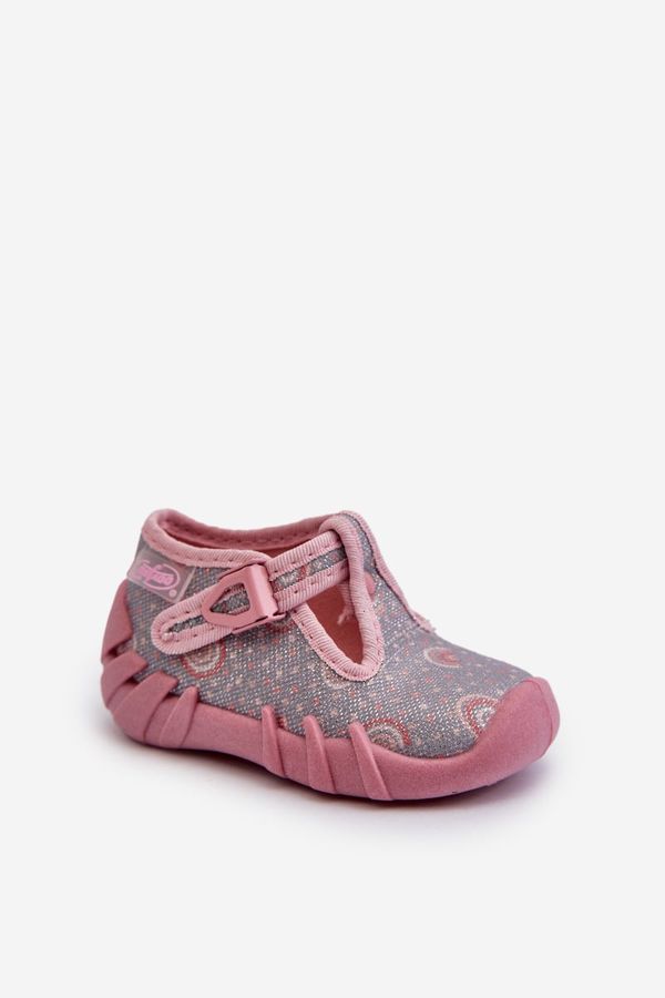 Kesi Comfortable children's slippers BEFADO grey and pink
