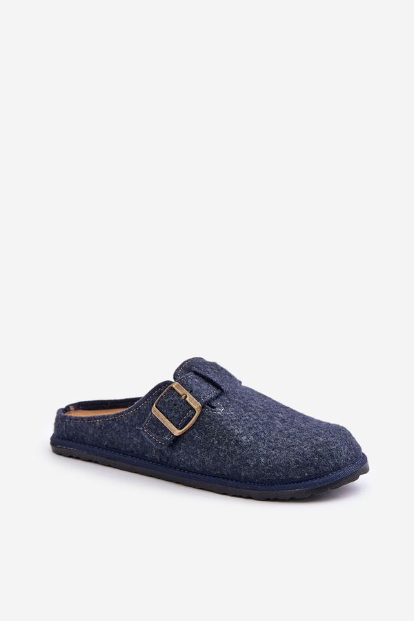 Kesi Comfortable men's slippers with Inblu buckle blue