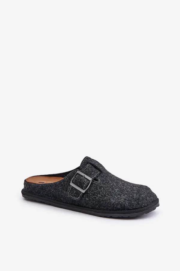 Inblu Comfortable men's slippers with Inblu buckle graphite